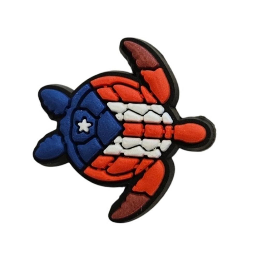 4/$8 Decorative Crocs Charm Shoe Charm - Puerto Rico | Puerto Rican Flag